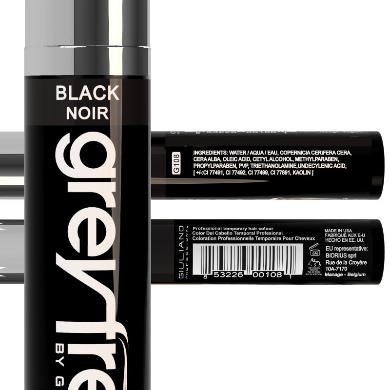 Greyfree Root Touch-Up Hair Mascara Temporary Gray Roots Concealer (BLACK) - Image 3